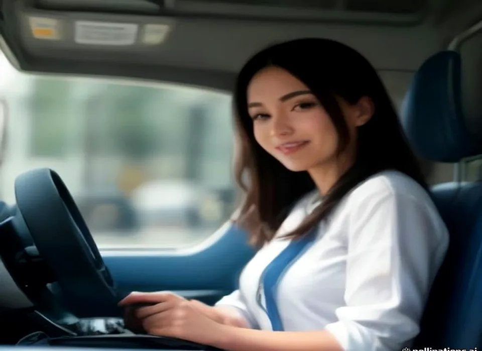 Business owner using a phone in a service van